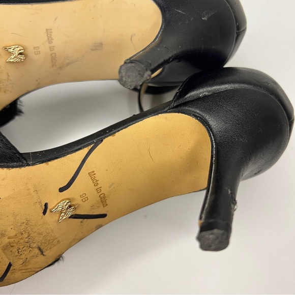 Victoria Secret Black Calfhair Closed Point Toe Heels Size 9 - Picture 7 of 7